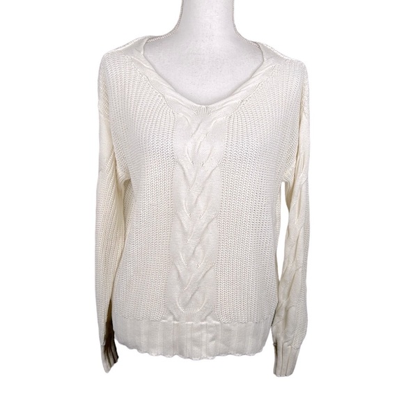 Index Sweaters - Index Cream Knit Long Sleeve Sweater Size XS